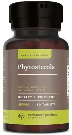 Endur Phytosterols, Promotes Heart & Prostate Health for Men, Helps Block Cholesterol Absorption & Support Urinary Comfort, 450mg (180 Tablets)