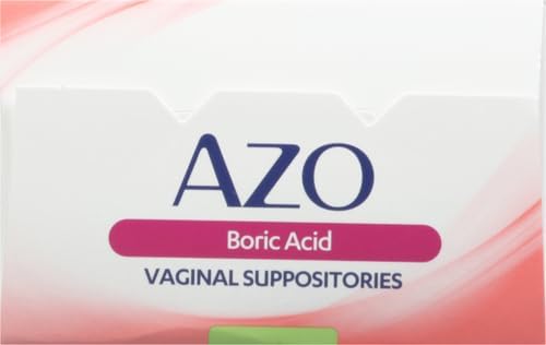 AZO Boric Acid Vaginal Suppositories, Helps Support Odor Control and Balance Vaginal PH with Clinically Studied Boric Acid, Non-GMO, 30 Count (Pack of 2)