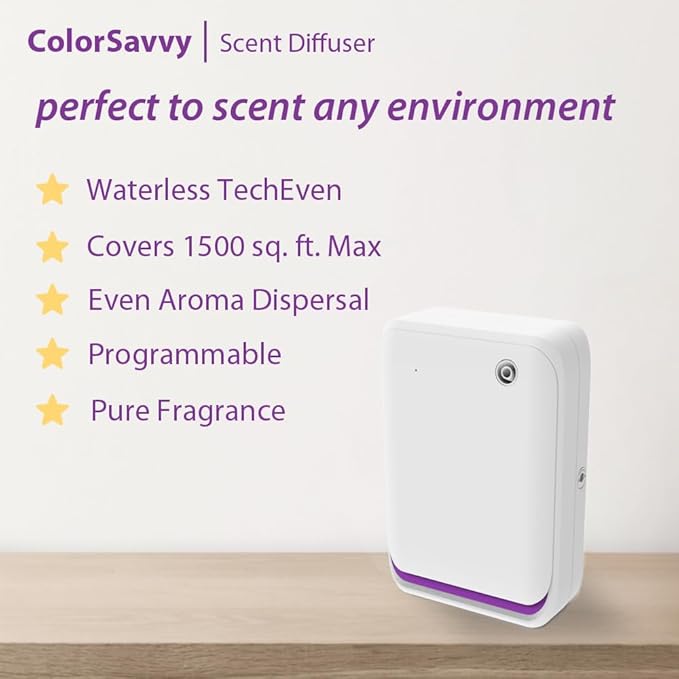 Smart Scent Air Machine for Home, 1500 Sq. Ft Coverage Waterless Oil Diffuser with Cold Air Tech/Bluetooth, Hotel Collection Diffuser for Large Room, Hotel, Spa, Office, Wall-Mount & Desktop