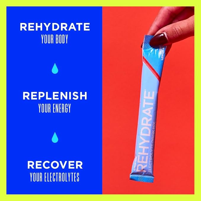 AdvoCare Rehydrate Electrolyte Drink Mix - Hydration & Recovery Drink with Sodium, Potassium & More - Berry Lemon Ice - 15 Hydration Packets