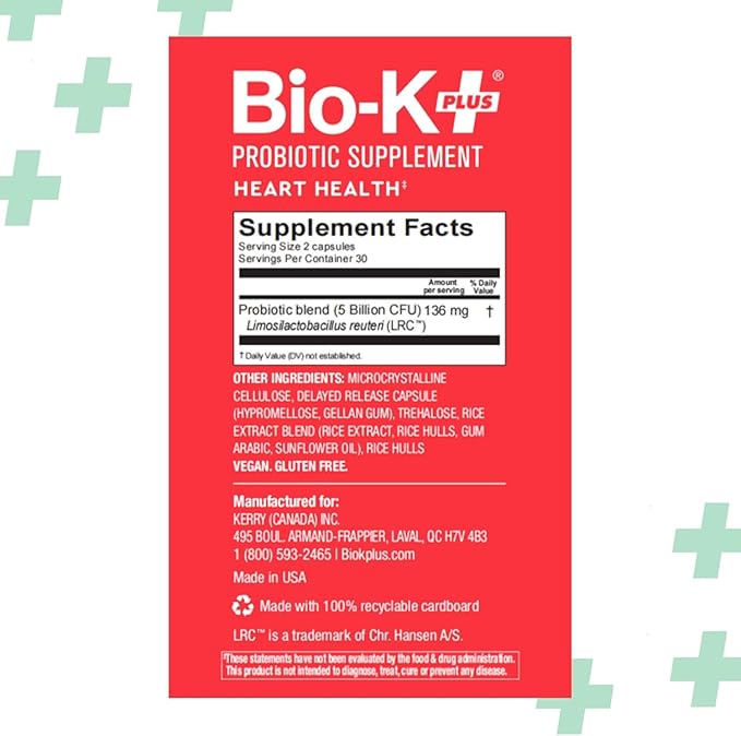 Bio-K+ Probiotic Bundle: Heart Health (60 ct) for Cholesterol Support + Women’s Health (30 ct) for Vaginal & Urinary Tract Health. Vegan, Non-GMO, Shelf-Stable.
