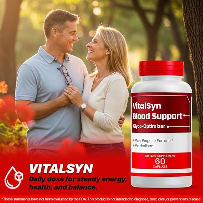 (1 Pack) Vitalsyn Blood Support Glyco Optimizer Capsules, All Natural Vitalsyn Multivitamin Supplement for Overall Health & Wellness, Advanced Vitalsyn Glyco Support Pills for Reviews (60 Capsules)