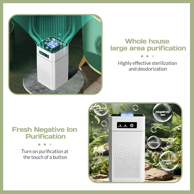 KEPEAK Hepa Air Purifiers for Home Large Room Up to 1290 Ft², Air Cleaner with H11 True Hepa 3-in-1 Filter, Small Portable Air Purifier for Home Pets, Bedroom, Dorm Room, Car, Desk