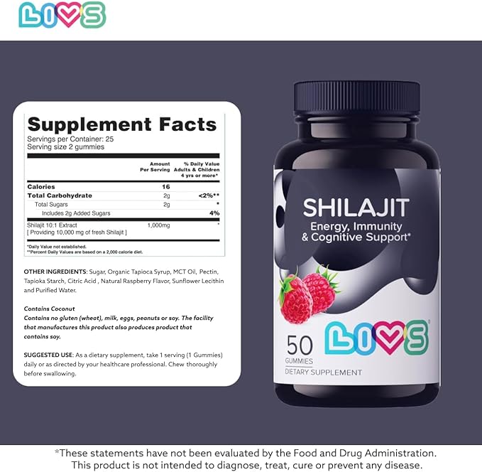 Shilajit Gummies - 10,000mg Pure Himalayan Shilajit with Fulvic Acid & Trace Minerals | Max Potency for Enhanced Energy, Focus & Immune Support | Men & Women's Wellness Supplement - 100 Ct