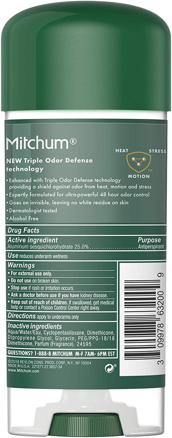 Mitchum Anti-Perspirant & Deodorant, Clear Gel, Unscented, 3.4 oz (96 g)