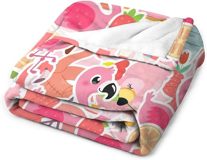 Custom Flamingo Blanket Gifts with Name - 50 x 60 Inches Funny Flamingo Throw for Teens - Pink Fluffy Warm Cozy Blankets for Travel
