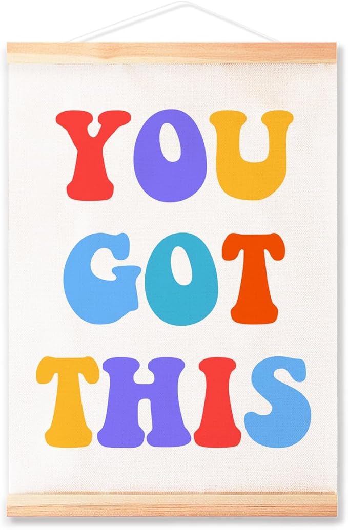 You Got This Poster Hanger Frame for Classroom Nursery School Wall Decor,Inspirational Canvas Wall Art Poster Print Wall Hanging 16x12in