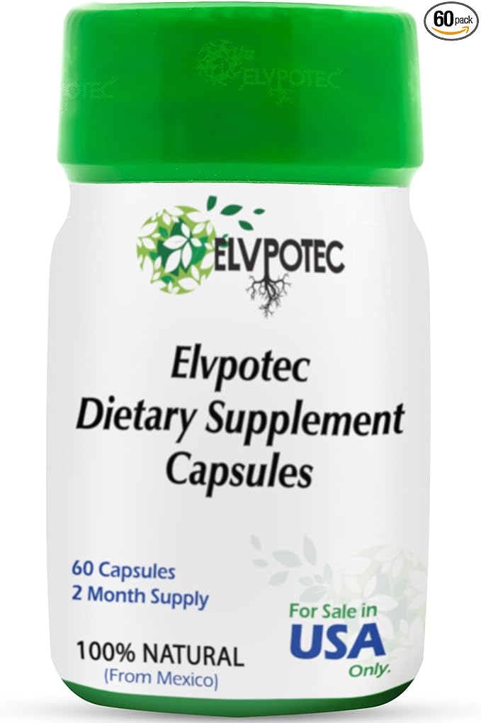 ELVPOTEC Mexican Original Capsules 2 Month Supply from 100% Natural Ingredients for Your Body Gut and Colon Support | Made in Mexico | 60 Days Supply