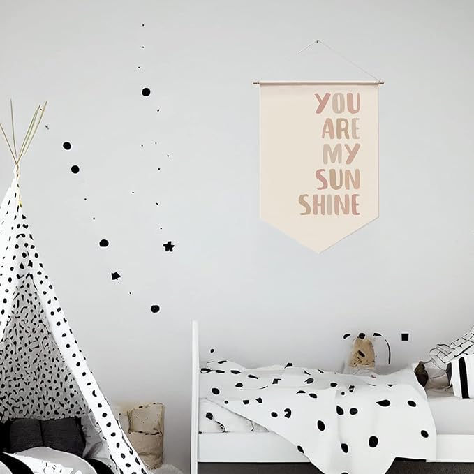 You Are My Sunshine Banner Wall Hanging Boho Banner Decor Kids Room Wall Art Wall Decorations Nursery Wall Decor for Bedroom Boho Nursery Wall Decor