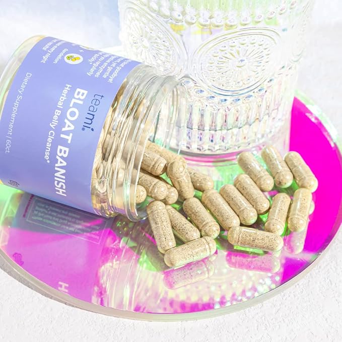 Teami Bloat Banish Fast Gas and Bloating Relief for Women - Debloat Pills to Support Digestion, Ensuring Regularity & Constipation Relief - Natural Herbal Belly Cleanse with Digestive Enzymes