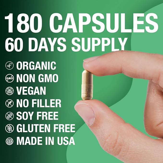 30 in 1 Ultimate Mushroom Supplement - 180 Mushroom Capsules, Organic - Lion’s Mane, Cordyceps, Chaga, Reishi, Turkey Tail, Mitake, Shiitake & More - Brain & Immune Support