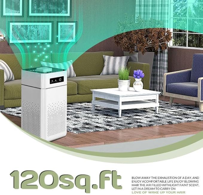 KEPEAK Hepa Air Purifiers for Home Large Room Up to 1290 Ft², Air Cleaner with H11 True Hepa 3-in-1 Filter, Small Portable Air Purifier for Home Pets, Bedroom, Dorm Room, Car, Desk