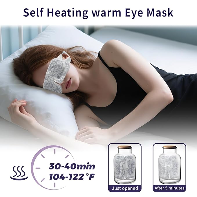 10 Pack Steam Eye Masks, Heated Eye Disposable Mask for Sleep Dry Eyes Dark Circles Treatment, Home Spa Relaxing Trip Gifts for Women Men