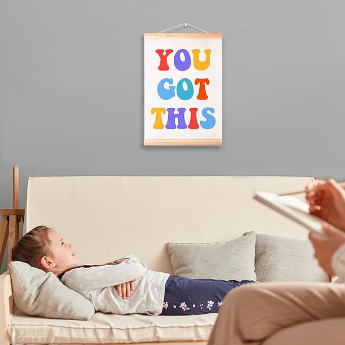 You Got This Poster Hanger Frame for Classroom Nursery School Wall Decor,Inspirational Canvas Wall Art Poster Print Wall Hanging 16x12in