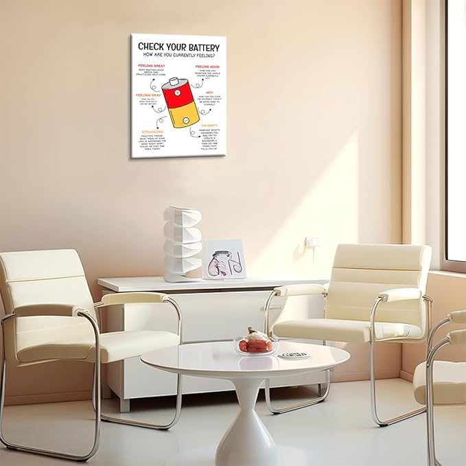 JANLAN Mental Health Wall Decor,How Are You Currently Feeling Emotion Poster Canvas Wall Art,Inspirational Canvas Wall Art Ready to Hang for Therapy Office Home Nursery Classroom Wall Decor