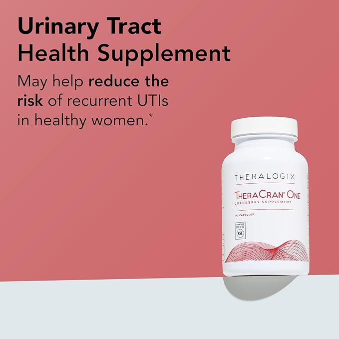 Theralogix TheraCran One Cranberry Capsules - 90-Day Supply - Supplement for Men & Women - to Support Urinary Tract Health* - 36mg Soluble PACs per Capsule - NSF Certified, 90 Count (Pack of 1)