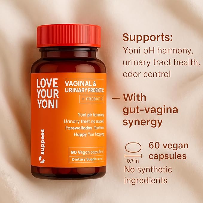 Vaginal Probiotics & Prebiotics for Women - Support Vaginal Health & pH Balance - Women's Probiotic for Bacterial Vaginosis - Female & Vaginal Care - 60 Capsules