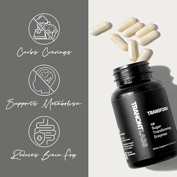 Tranont Transform | 60 Capsules | Supports Overall Health and Can Support Skin Care | Energy Booster Supplement | Plant-Based Enzymes for Health and Wellness | Supports Mental Clarity and Focus