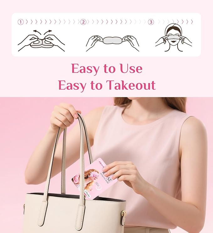 6 Packs Rose Heated Eye Mak - Heating Eye Mask Warm Compress for Dry Eyes Puffinesss Dark Circles Sleep Stye Irritation Stress Relief Self Care Wellness Spa Relaxation Gift