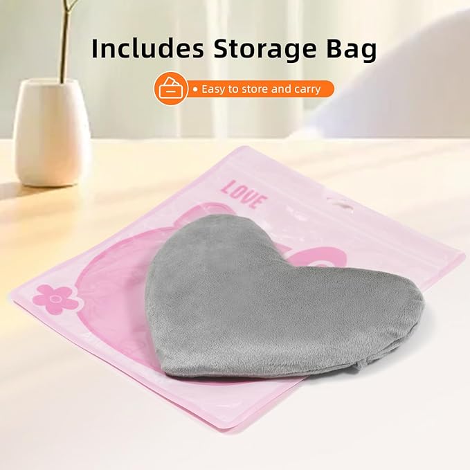 Heart Weighted Eye Mask, Heated Eye Masks for Dry Eyes, Warm Compress for Eyes, Multipurpose for Cramps, Joints, Neck, Moist Heat Compress for Soothing Muscle Pressure and Relaxation(Grey)