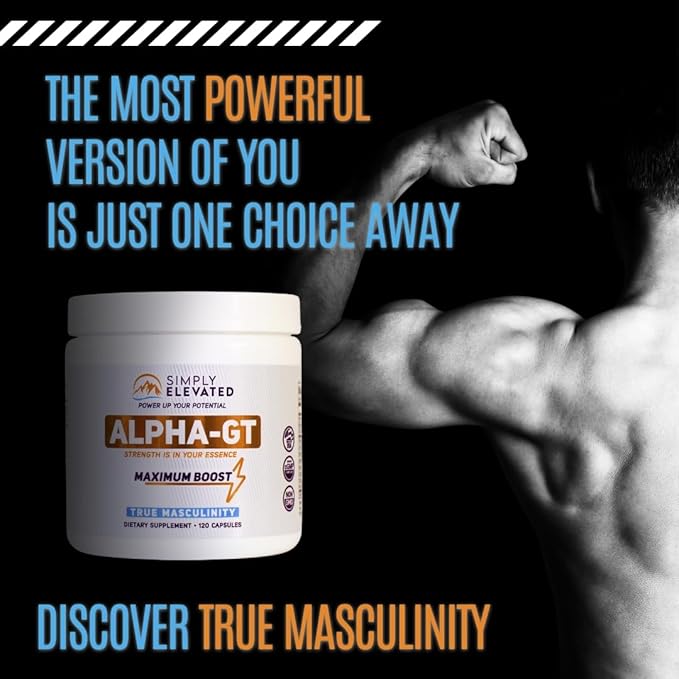 Simply Elevated Alpha-GT Natural Test Booster Supplement, Fuel Your Ambition with This Anabolic 14-1 Supplement w Ashwagandaha, Tongkat Ali, Tribulus Terrestris, Unlock Your True Masculinity.