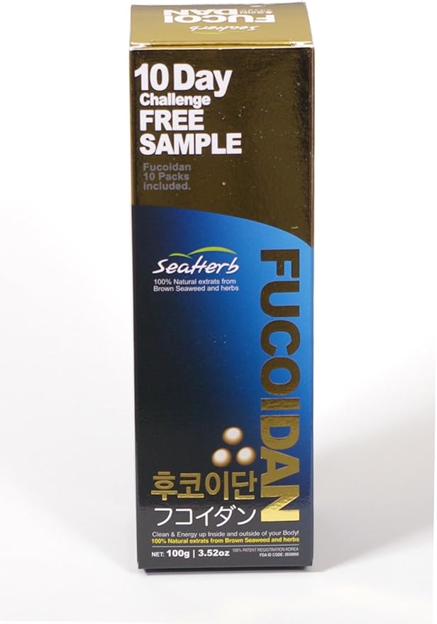 100% Natural Brown Seaweed Extract SeaHerb Fucoidan USFDA Passed (FDA ID CODE 2030950) (10Satchets+100g)
