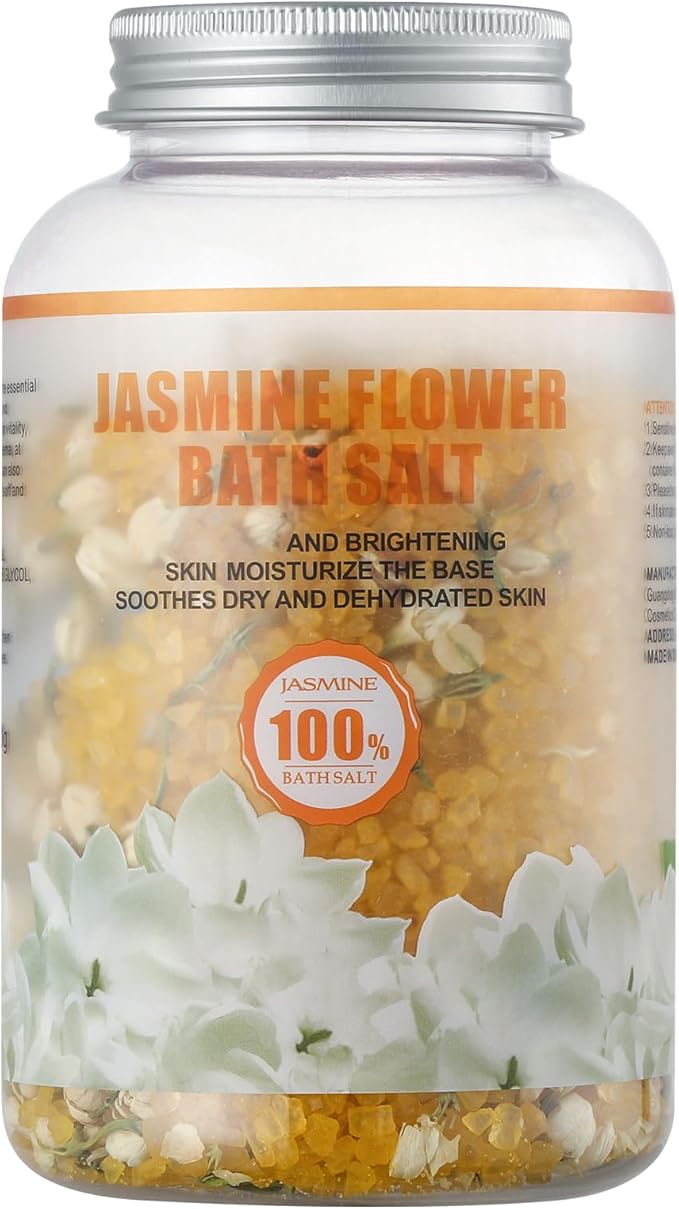 Bath Salts for Soaking Bathing,Spa Luxetique Epsom Salts Gifts Set for Women,Jasmine Flower Bath Salts(17.6oz)