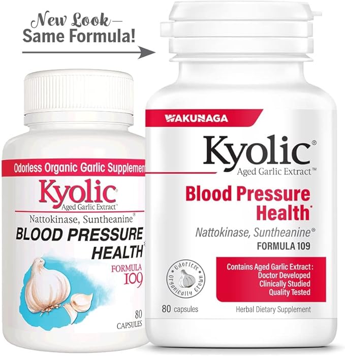 Kyolic Aged Garlic Extract Formula 109, Blood Pressure Health, 80 Capsules