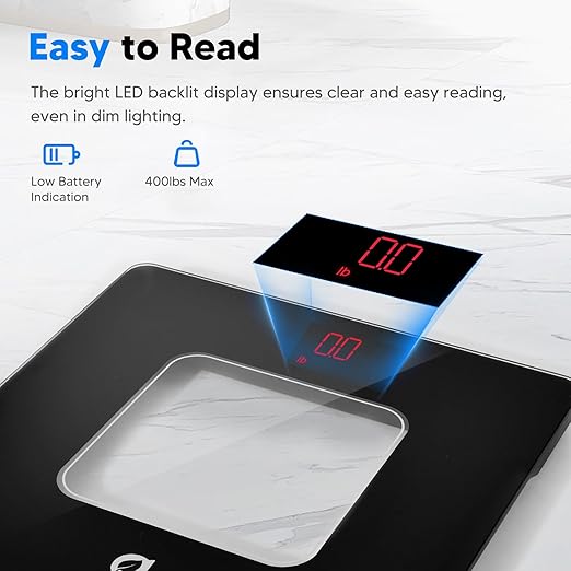 arboleaf Scale for Body Weight, High-Precision Digital Weight Scale, Accurate Measurements, LED Display, Sleek and Durable Design, Lightweight, Ideal for Home Use, 396lb