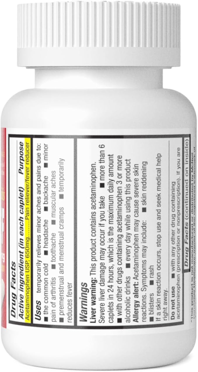 HealthA2Z® Pain Relief Extended Release | Acetaminophen 650mg | 8 Hours | Arthiritis Pain | Pain Reliever - Fever Reducer | Contains no Aspirin (100 Count)