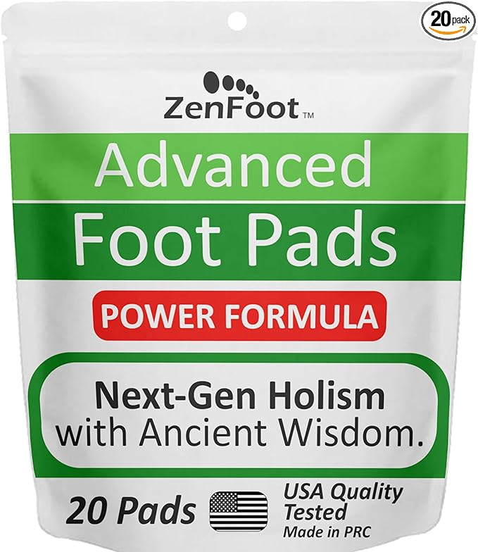 Advanced Foot Pads: Zeolite, Turmeric Curcumin & Ginger Formula | Effective & Natural | Premium Foot Patches 20 Pack
