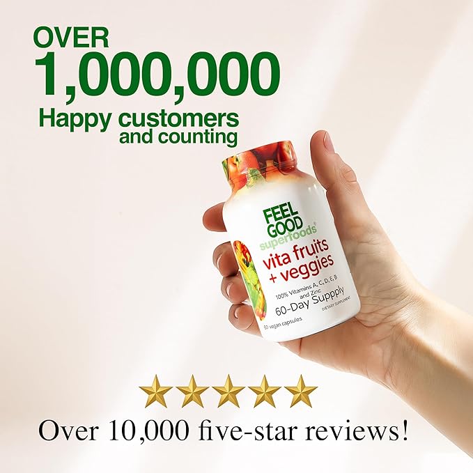 1000mg Immune Support Capsules Made with 25 Organic Fruits and Vegetables, Strong Immunity Boosters with Vitamins A, C, D3, and Zinc, 60 Count