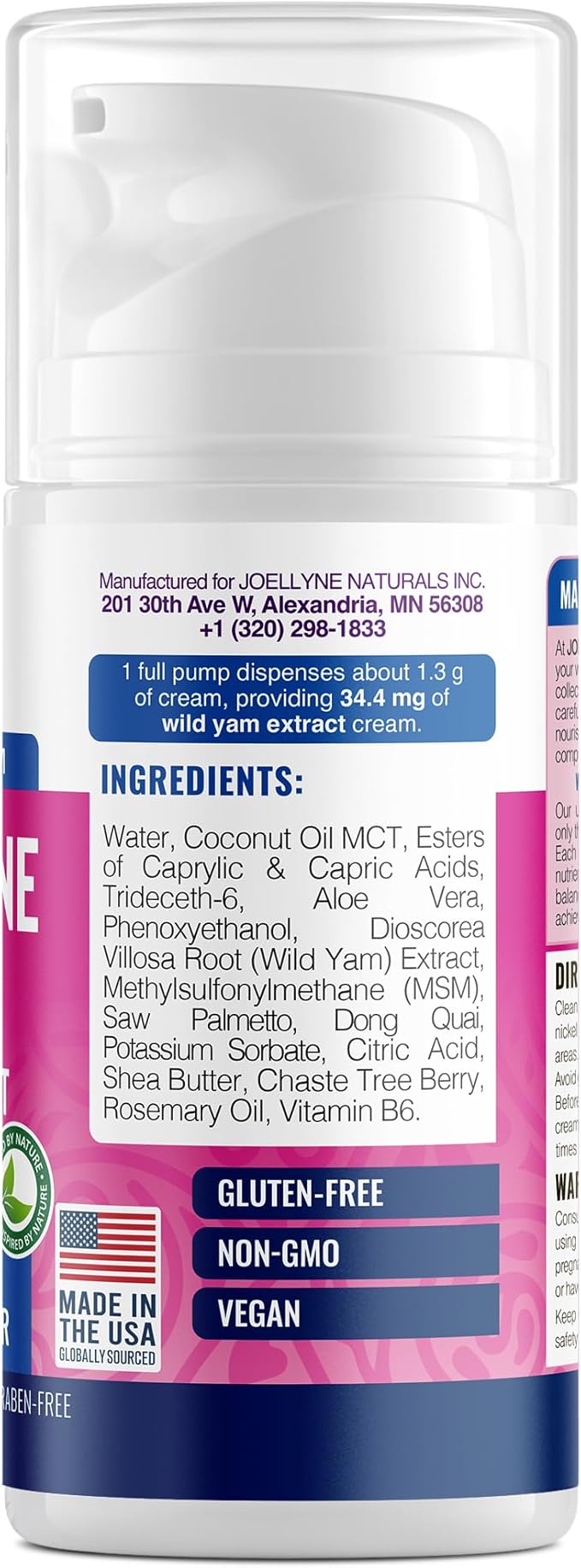Joellyne Naturals Wild Yam & Dong Quai Cream 3000 mg, 3.4 oz