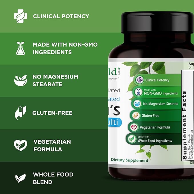 EMERALD LABS Men's 1 Daily Multi - Additive-Free Men's Multivitamin - Includes Lycopene, Zinc, Vitamin D3, & More - Supports Bones, Prostate & Vision* - 30 Vegetable Capsules