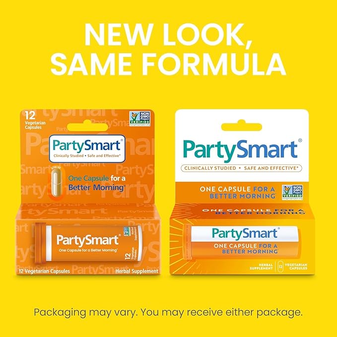 Himalaya PartySmart, One Capsule for a Better Morning, Plant-Based, Liver Support, Better Morning After Drinking, Clinically Studied, Non-GMO Project Verified, 12 Capsules