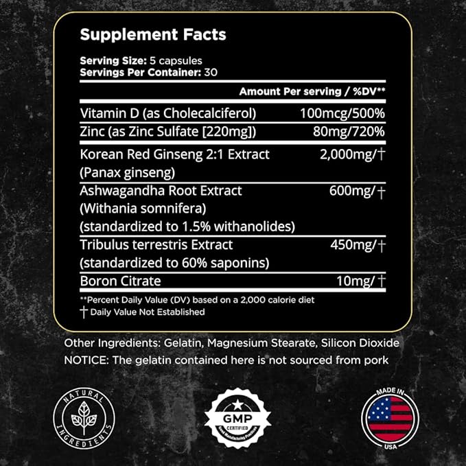 UNALTERED Anabolic Muscle Builder for Men - Growth, Size, Strength - Natural Muscle Building Supplement & Energy Booster - Tribulus Terrestris, Ginseng, Vitamin D3, Ashwagandha - 150 Capsules