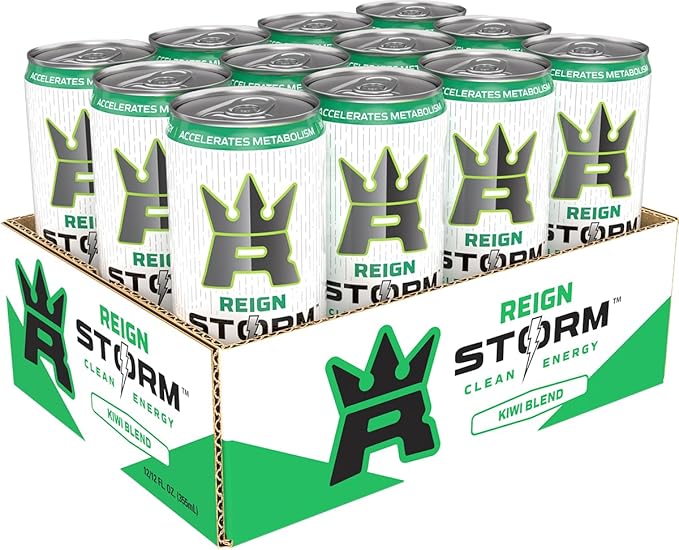 REIGN Storm, Kiwi Blend, Fitness & Wellness Energy Drink, 12 Fl Oz (Pack of 12)