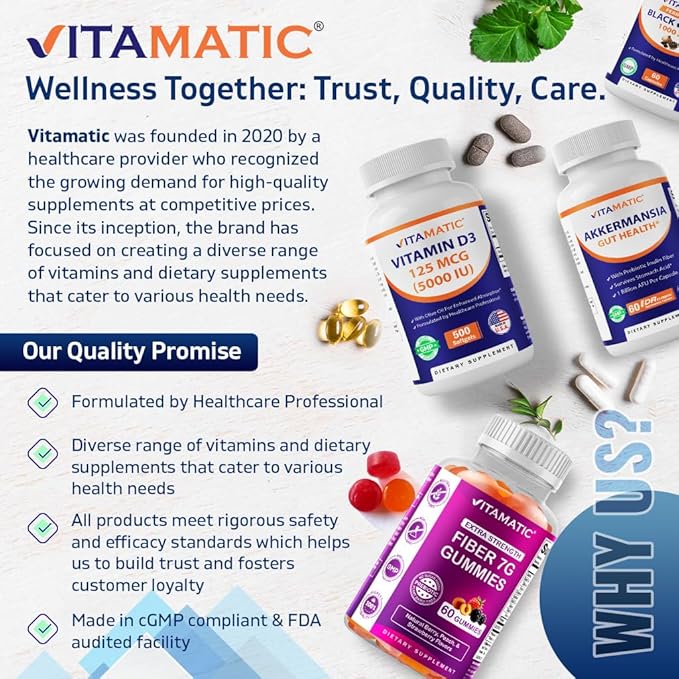 Vitamatic Turmeric Curcumin Supplement (10:1 Equivalent 3000 mg Per Serving, Made with 95% Curcuminoids, Black Pepper, Ginger, Moringa) 120 Vegetable Capsules, Non-GMO, Gluten Free (120 Capsules)