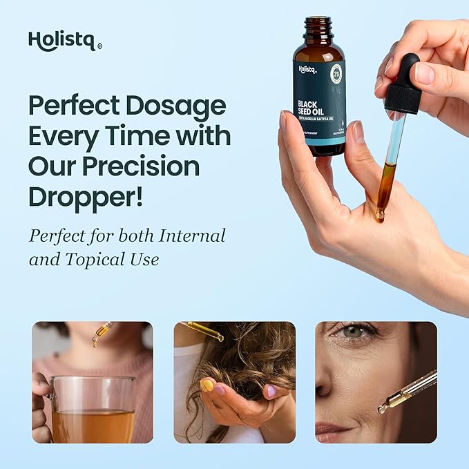 Black Seed Oil Organic Cold Pressed Drops 3% Thymoquinone 100mL | Cold Pressed Black Cumin Nigella Sativa Oil for Immune Support, Skin, Hair Health, Heart, Omega 369, Non-GMO, Vegan, Antioxidant Boost
