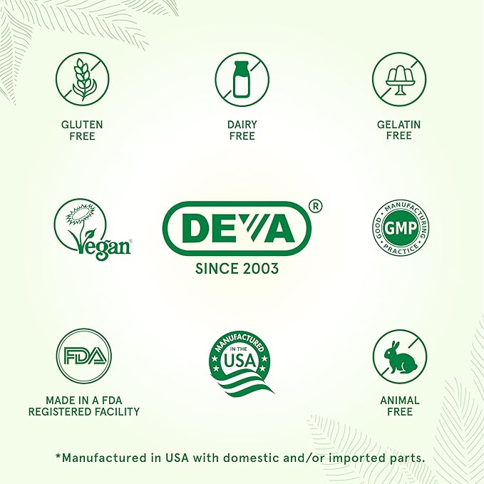 DEVA Tiny Tablets Vegan Multivitamin for Women & Men 2-Pack with Iron, Vitamin C, E, B Complex Vitamins, Zinc, 90 Tablets Each