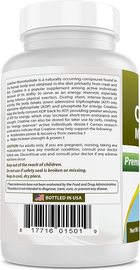 Best Naturals Creatine Monohydrate 1 Lb Pure Powder (1 LB (Pack of 2))