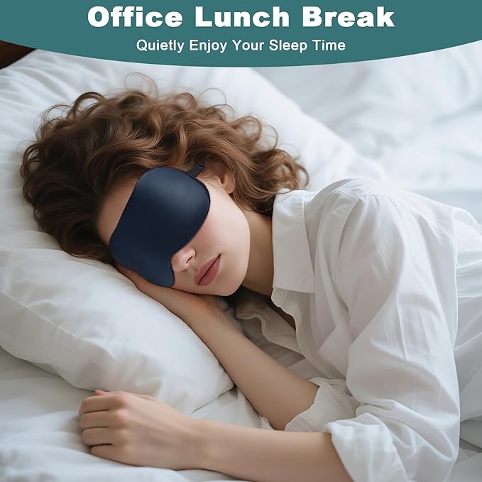 Sleep Mask, Real Natural Pure Silk Eye Masks with Adjustable Strap for Sleeping, Mulberry Silk Eye Sleep Shade Cover, Block Light Reduces Puffy Eyes Traveling Gifts