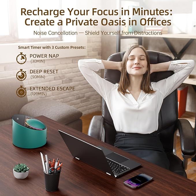 Sound Machine & Soothing Night Light, Premium Metal Shell with Excellent 3inch Speaker, White Noise Machine & 50+ Natural Sounds – Upgradeable System for Sleep, Focus, Relaxation – Adults Kids Baby