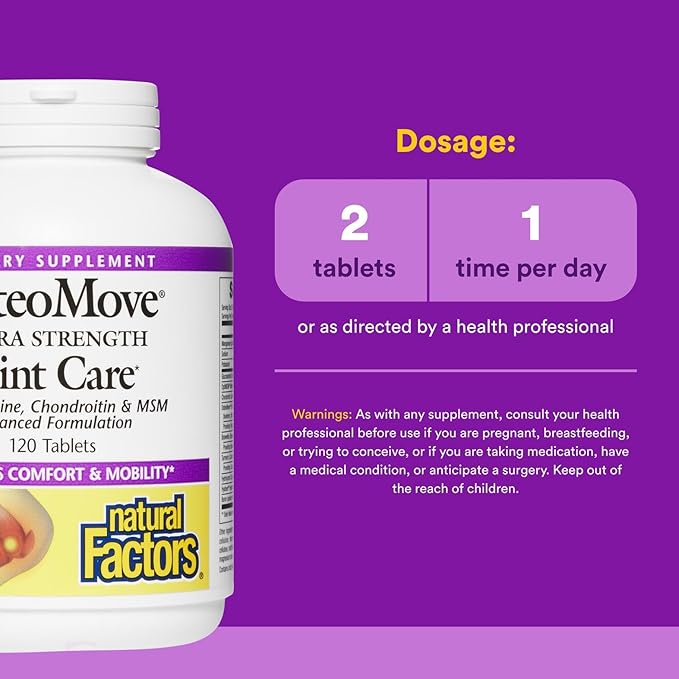 Natural Factors, OsteoMove Joint Care, Extra Strength Support for Joint and Bone Health, Non-GMO, 120 tablets (60 servings)