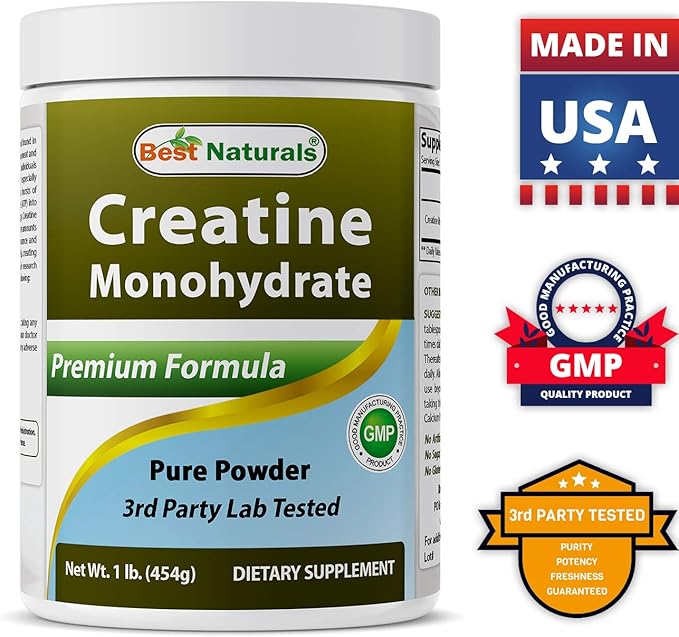 Best Naturals Creatine Monohydrate 1 Lb Pure Powder (1 LB (Pack of 2))