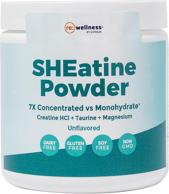 Reignite Wellness by JJ Virgin | SHEatine Powder | Creatine Trifecta for Powerful Aging | Creatine HCL, Taurine & Magnesium Glycinate | Unflavored 60 Servings