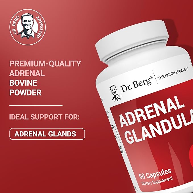 Dr. Berg Adrenal Glandular - Hormone Balance Formula That Supports Healthy Adrenal Function - Adrenal Support Supplement - 60 Capsules