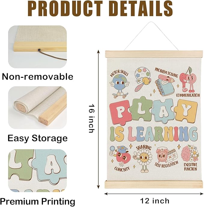 Nrleey Inspirational Teacher Classroom Decor - Teacher Life Poster Hanger Frame, Inspirational Classroom Wall Decor, Teacher Office Decor, 12x16 Inch