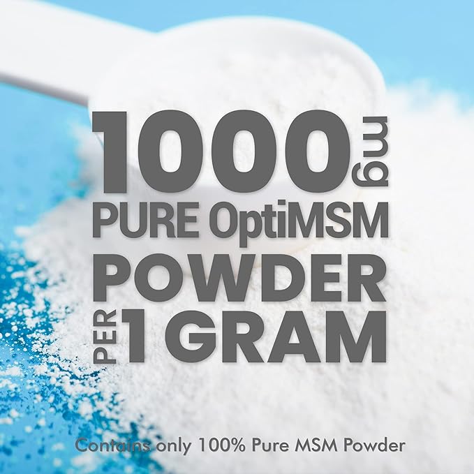 Pure OptiMSM MSM Powder - MSM Supplement - Joint, Skin, Hair, Nails - Kosher, Vegan, Gluten Free, Non-GMO, No Pesticides or Herbicides - 16 oz (Pack of 1)