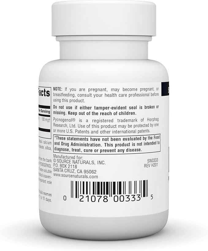 Source Naturals Pycnogenol 100 mg Proanthocyanidin Complex - 60 Tablets